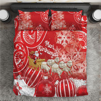 New Zealand Christmas In July Bedding Set Funny Santa Sheep Meri Kirihimete Red