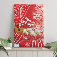 New Zealand Christmas In July Canvas Wall Art Funny Santa Sheep Meri Kirihimete Red