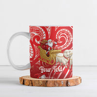 New Zealand Christmas In July Personalised Ceramic Mug Funny Santa Sheep Meri Kirihimete Red