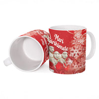 New Zealand Christmas In July Personalised Ceramic Mug Funny Santa Sheep Meri Kirihimete Red