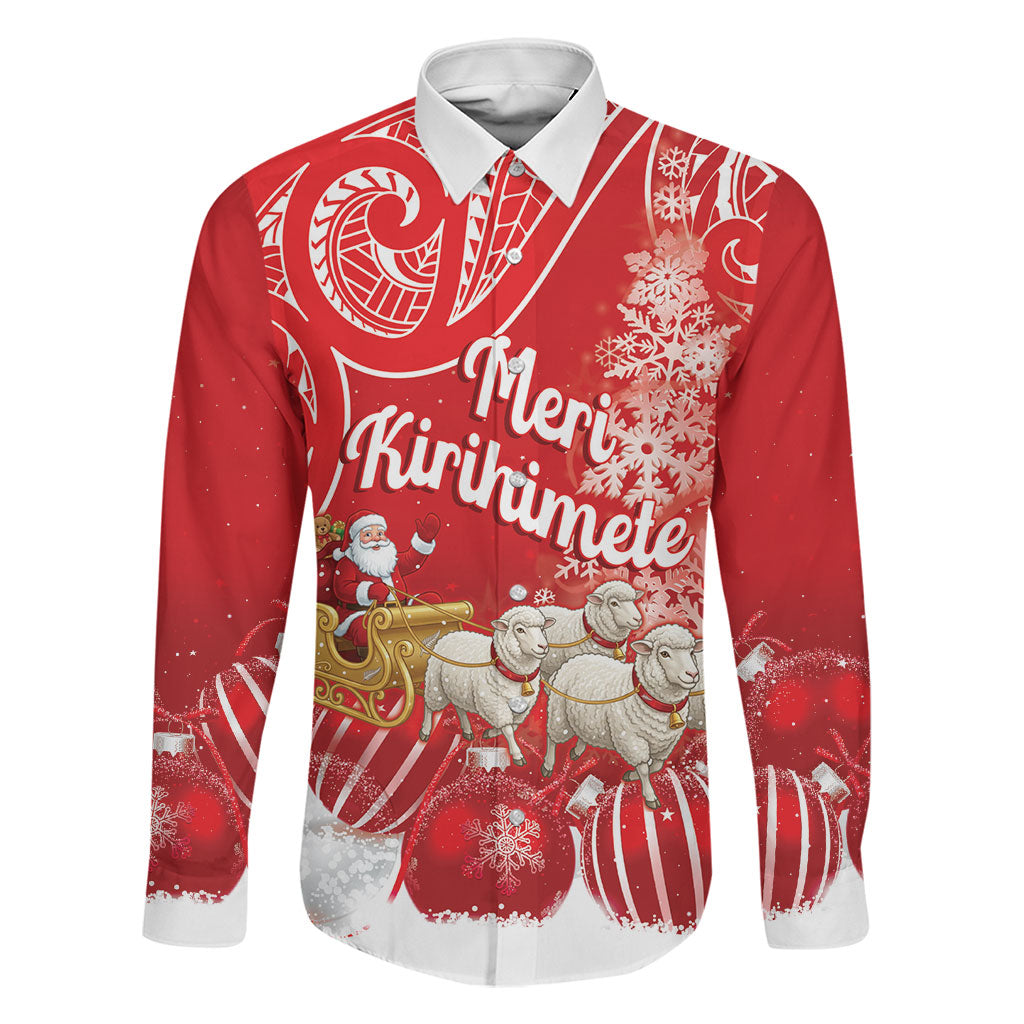 New Zealand Christmas In July Personalised Family Matching Summer Maxi Dress and Hawaiian Shirt Funny Santa Sheep Meri Kirihimete Red