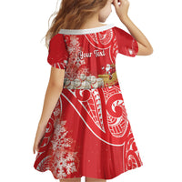 New Zealand Christmas In July Personalised Family Matching Tank Maxi Dress and Hawaiian Shirt Funny Santa Sheep Meri Kirihimete Red