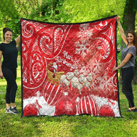 New Zealand Christmas In July Quilt Funny Santa Sheep Meri Kirihimete Red