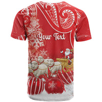 New Zealand Christmas In July Personalised T Shirt Funny Santa Sheep Meri Kirihimete Red