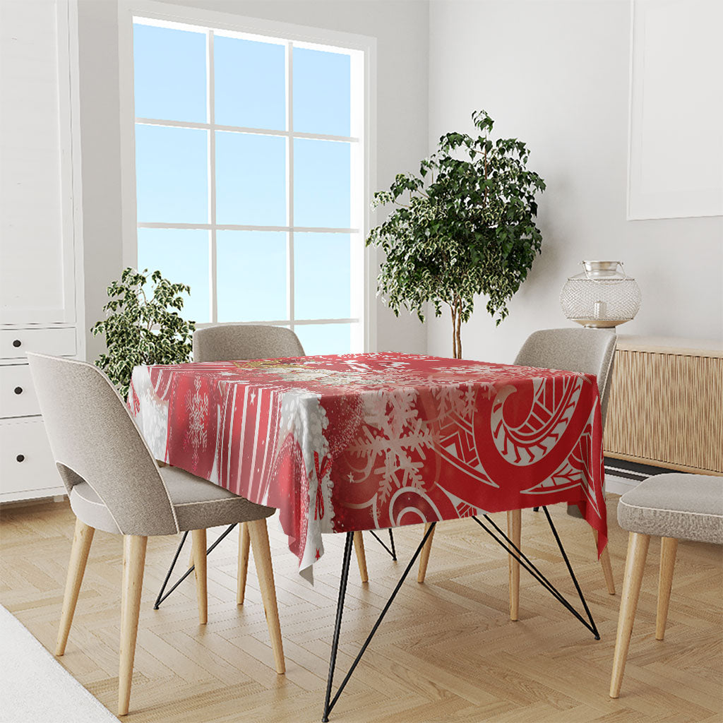 New Zealand Christmas In July Tablecloth Funny Santa Sheep Meri Kirihimete Red