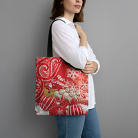 New Zealand Christmas In July Tote Bag Funny Santa Sheep Meri Kirihimete Red