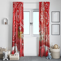 New Zealand Christmas In July Window Curtain Funny Santa Sheep Meri Kirihimete Red