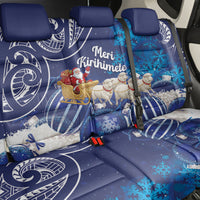 New Zealand Christmas In July Back Car Seat Cover Funny Santa Sheep Meri Kirihimete Blue