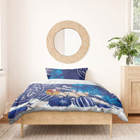 New Zealand Christmas In July Bedding Set Funny Santa Sheep Meri Kirihimete Blue