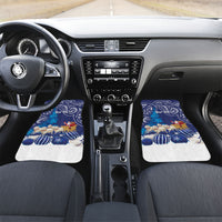 New Zealand Christmas In July Personalised Car Mats Funny Santa Sheep Meri Kirihimete Blue