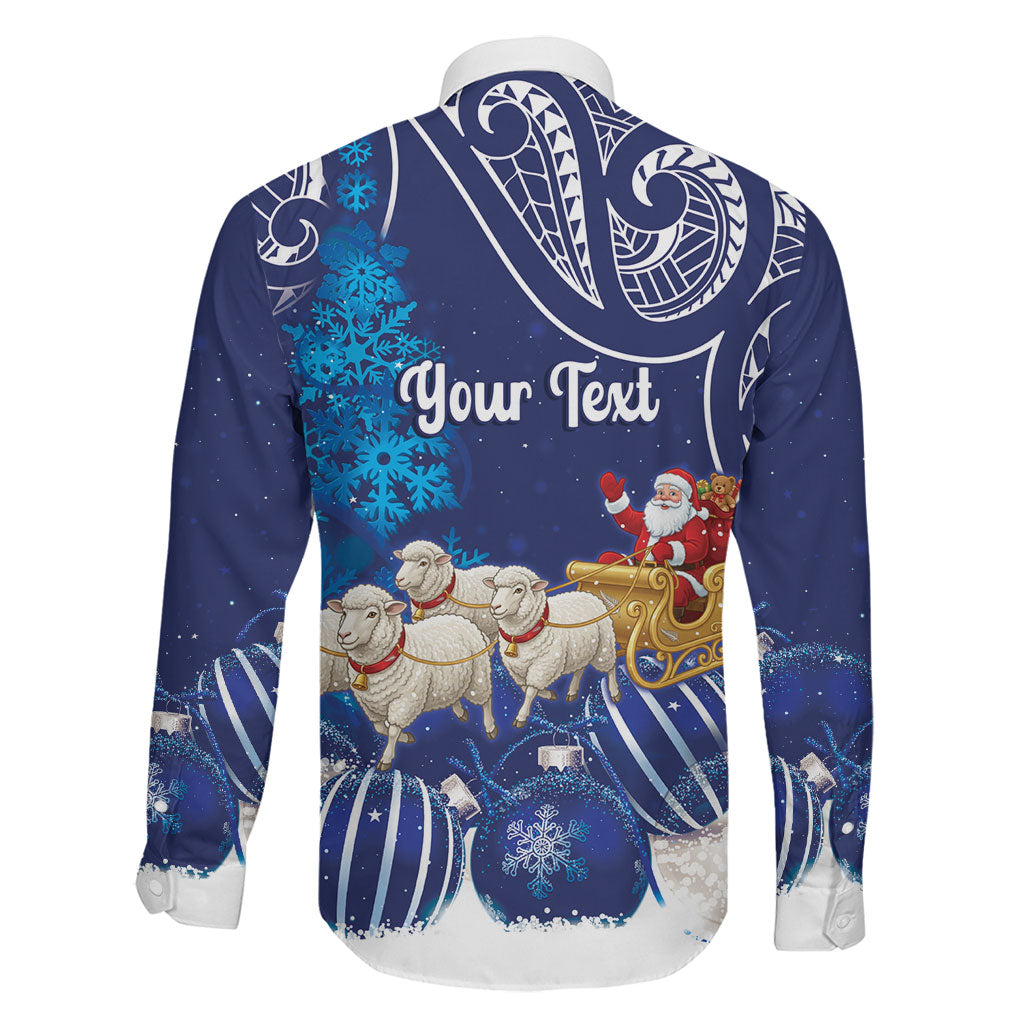 New Zealand Christmas In July Personalised Family Matching Tank Maxi Dress and Hawaiian Shirt Funny Santa Sheep Meri Kirihimete Blue