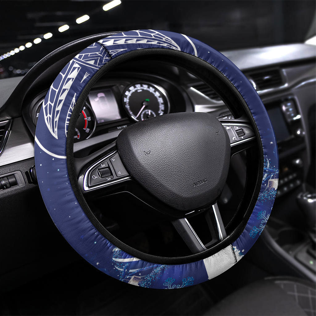 New Zealand Christmas In July Steering Wheel Cover Funny Santa Sheep Meri Kirihimete Blue
