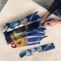New Zealand Christmas In July Umbrella Funny Santa Sheep Meri Kirihimete Blue
