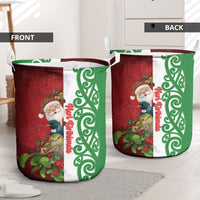Meri Kirihimete New Zealand Laundry Basket Cute Santa NZ Animals and Pohutukawa