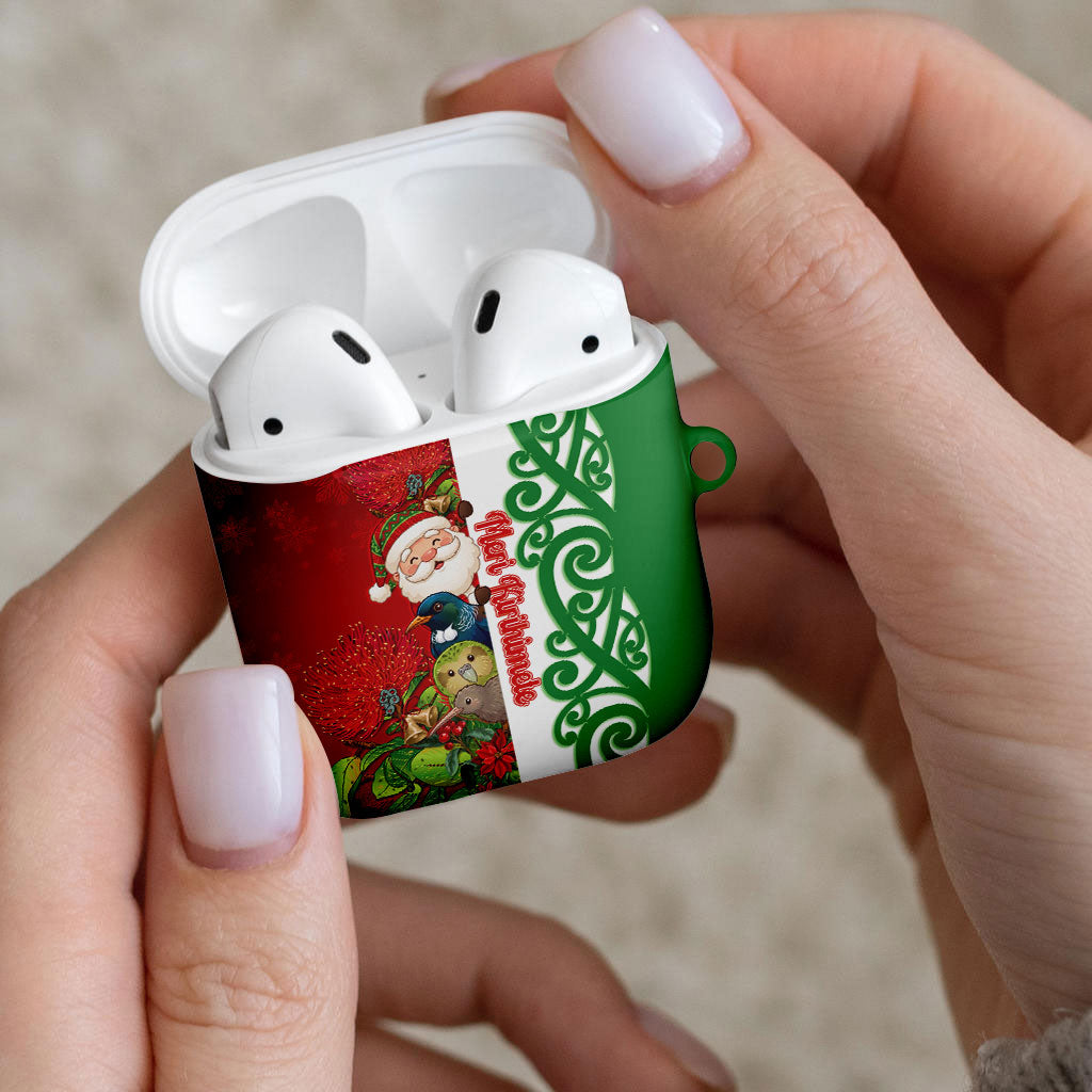 Meri Kirihimete New Zealand AirPods Case Cute Santa NZ Animals and Pohutukawa