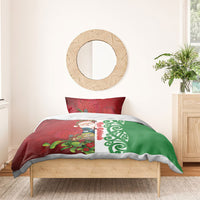 Meri Kirihimete New Zealand Bedding Set Cute Santa NZ Animals and Pohutukawa