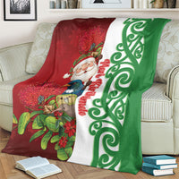 Meri Kirihimete New Zealand Blanket Cute Santa NZ Animals and Pohutukawa