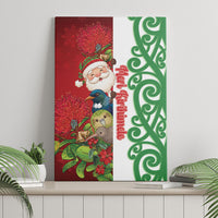Meri Kirihimete New Zealand Canvas Wall Art Cute Santa NZ Animals and Pohutukawa