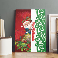 Meri Kirihimete New Zealand Canvas Wall Art Cute Santa NZ Animals and Pohutukawa