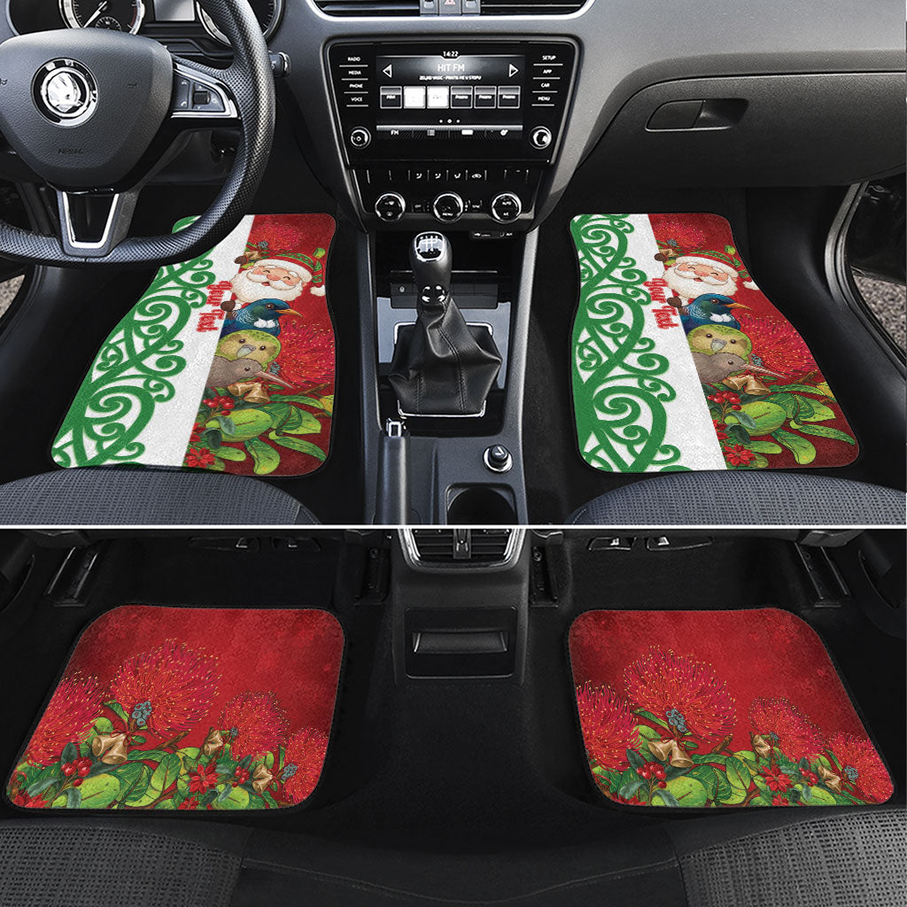 Meri Kirihimete New Zealand Personalised Car Mats Cute Santa NZ Animals and Pohutukawa
