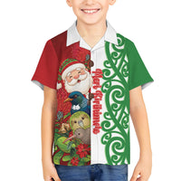 Meri Kirihimete New Zealand Personalised Family Matching Puletasi and Hawaiian Shirt Cute Santa NZ Animals and Pohutukawa