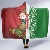 Meri Kirihimete New Zealand Hooded Blanket Cute Santa NZ Animals and Pohutukawa