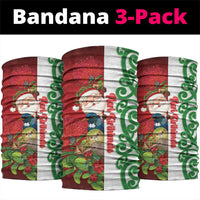 Meri Kirihimete New Zealand Neck Gaiter Cute Santa NZ Animals and Pohutukawa