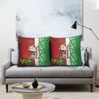 Meri Kirihimete New Zealand Pillow Cover Cute Santa NZ Animals and Pohutukawa