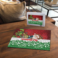 Meri Kirihimete New Zealand Puzzle Cute Santa NZ Animals and Pohutukawa