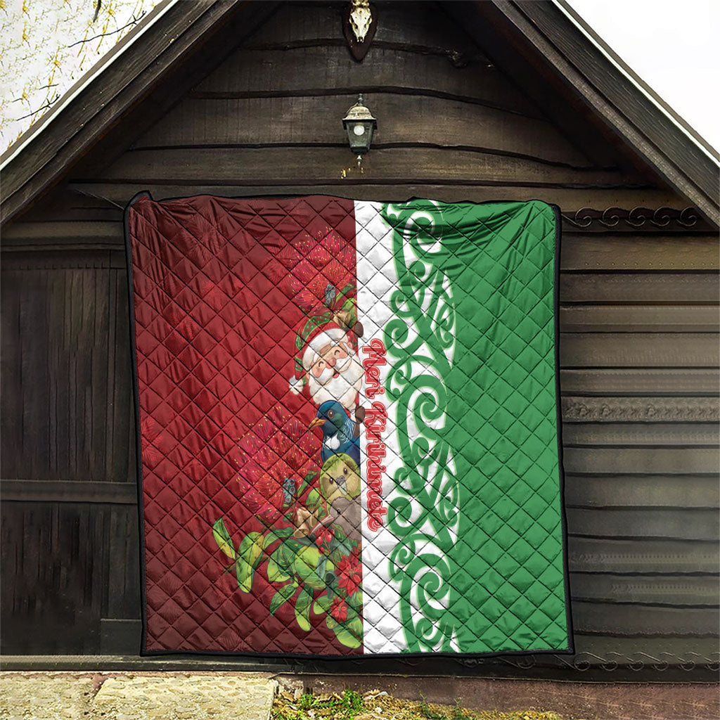Meri Kirihimete New Zealand Quilt Cute Santa NZ Animals and Pohutukawa