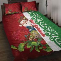 Meri Kirihimete New Zealand Quilt Bed Set Cute Santa NZ Animals and Pohutukawa