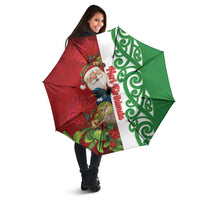 Meri Kirihimete New Zealand Umbrella Cute Santa NZ Animals and Pohutukawa