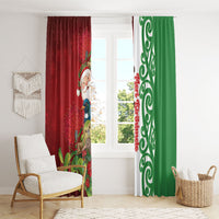 Meri Kirihimete New Zealand Window Curtain Cute Santa NZ Animals and Pohutukawa