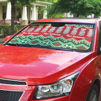 New Zealand Christmas In July Auto Sun Shade Meri Kirihimete Hei Tiki Taniko Motifs Seamless