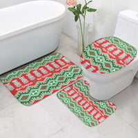New Zealand Christmas In July Bathroom Set Meri Kirihimete Hei Tiki Taniko Motifs Seamless