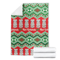 New Zealand Christmas In July Blanket Meri Kirihimete Hei Tiki Taniko Motifs Seamless