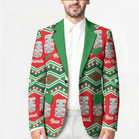 New Zealand Christmas In July Blazer Meri Kirihimete Hei Tiki Taniko Motifs Seamless