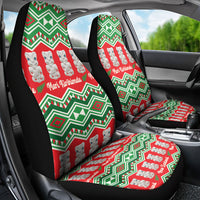 New Zealand Christmas In July Car Seat Cover Meri Kirihimete Hei Tiki Taniko Motifs Seamless