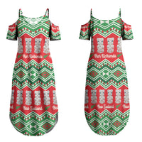 New Zealand Christmas In July Couples Matching Summer Maxi Dress and Hawaiian Shirt Meri Kirihimete Hei Tiki Taniko Motifs Seamless LT14 - Polynesian Pride