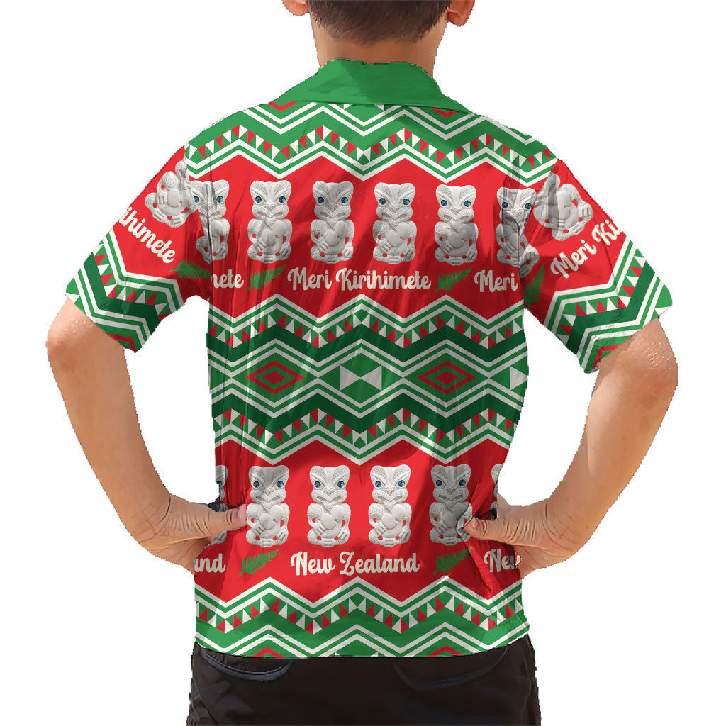 New Zealand Christmas In July Family Matching Mermaid Dress and Hawaiian Shirt Meri Kirihimete Hei Tiki Taniko Motifs Seamless