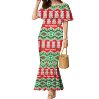 New Zealand Christmas In July Family Matching Mermaid Dress and Hawaiian Shirt Meri Kirihimete Hei Tiki Taniko Motifs Seamless