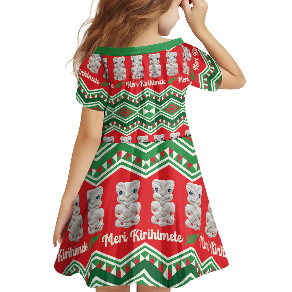 New Zealand Christmas In July Family Matching Tank Maxi Dress and Hawaiian Shirt Meri Kirihimete Hei Tiki Taniko Motifs Seamless