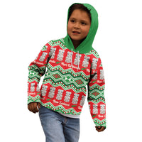 New Zealand Christmas In July Kid Hoodie Meri Kirihimete Hei Tiki Taniko Motifs Seamless