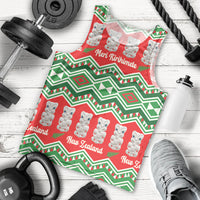 New Zealand Christmas In July Men Tank Top Meri Kirihimete Hei Tiki Taniko Motifs Seamless