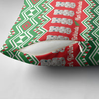 New Zealand Christmas In July Pillow Cover Meri Kirihimete Hei Tiki Taniko Motifs Seamless