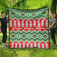 New Zealand Christmas In July Quilt Meri Kirihimete Hei Tiki Taniko Motifs Seamless