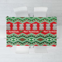 New Zealand Christmas In July Tablecloth Meri Kirihimete Hei Tiki Taniko Motifs Seamless