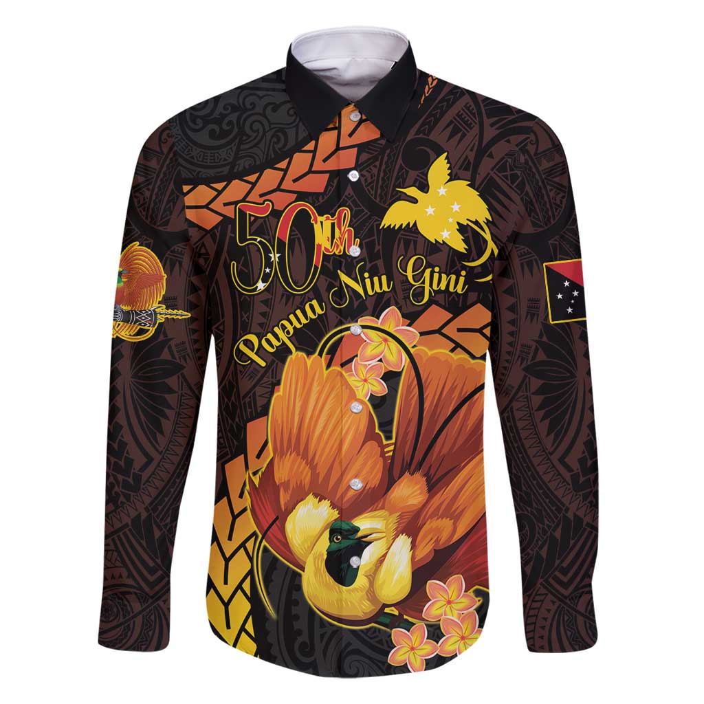 Papua New Guinea Independence Day Family Matching Long Sleeve Bodycon Dress and Hawaiian Shirt 50th Anniversary Papua Niu Gini Bird Of Paradise LT14