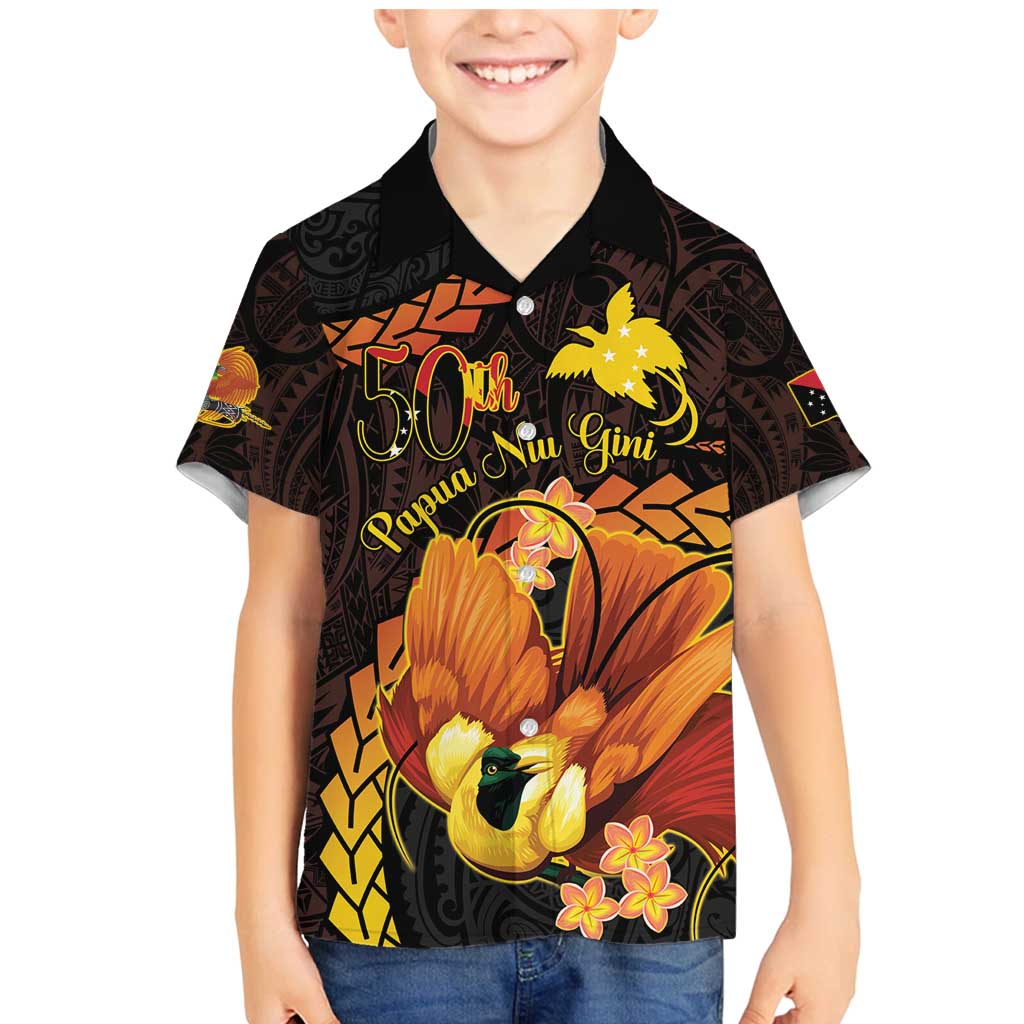 Papua New Guinea Independence Day Family Matching Mermaid Dress and Hawaiian Shirt 50th Anniversary Papua Niu Gini Bird Of Paradise LT14