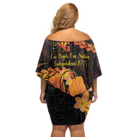 Papua New Guinea Independence Day Off Shoulder Short Dress 50th Anniversary Papua Niu Gini Bird Of Paradise LT14